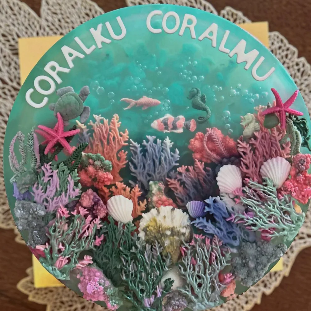 Coral Reef Garden 3D jelly cake, viewed from above