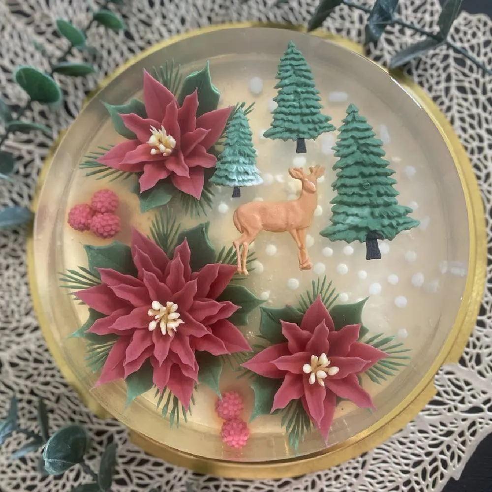 Reindeer Forest 3D jelly cake, viewed from above