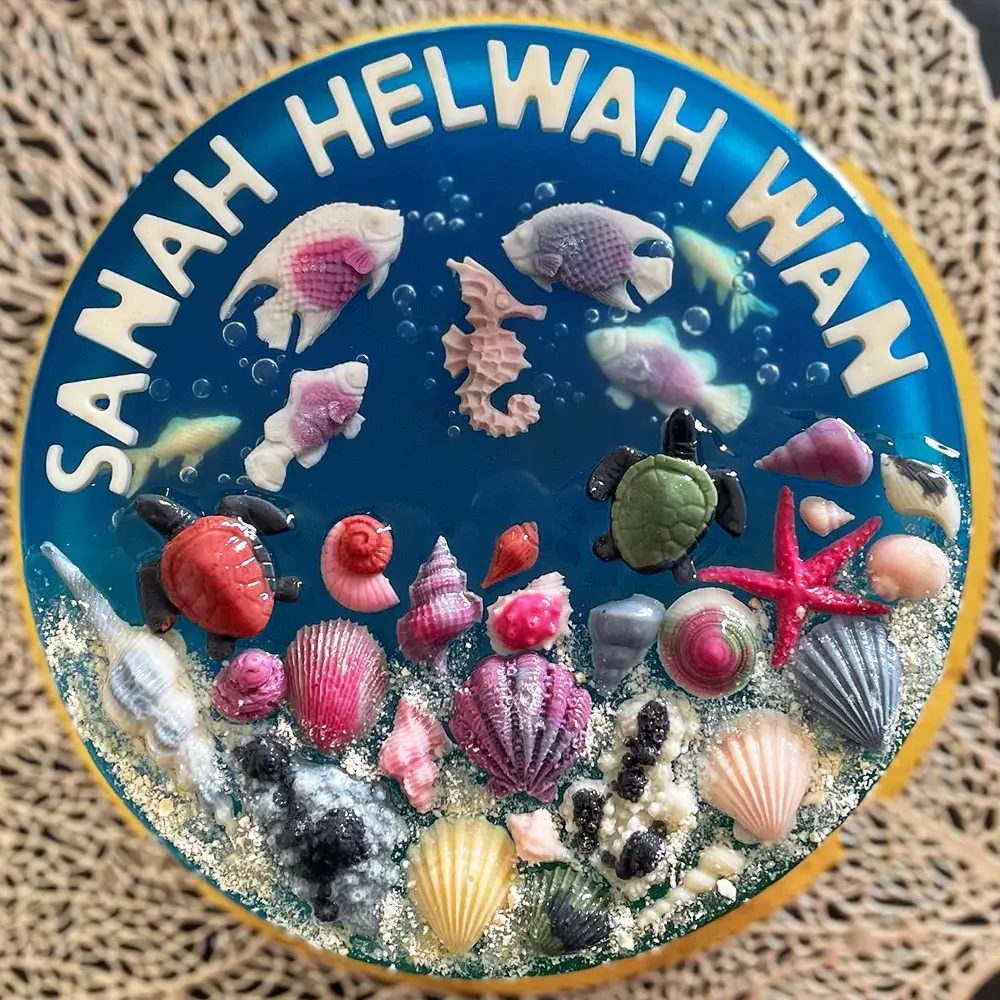 Seahorse Reef 3D jelly cake, viewed from above